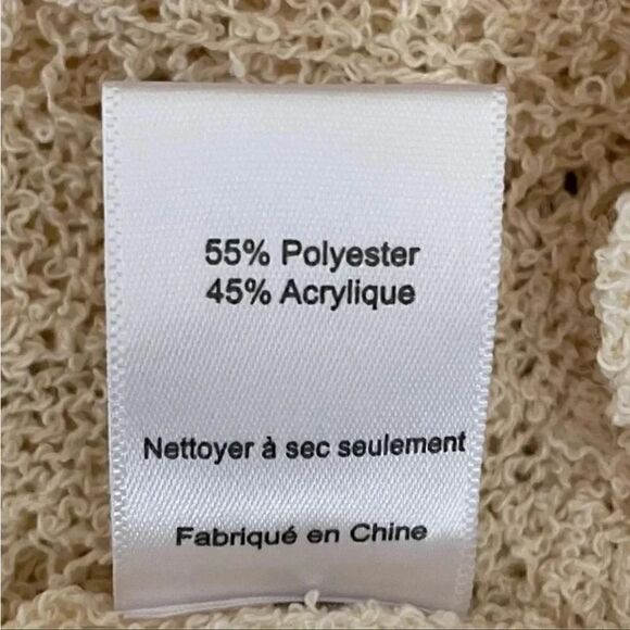 ASTR Faux Wrap V-neck Pointelle Knit Pullover Sweater in Beige Cream SZ XS - Picture 13 of 15